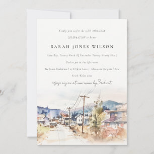 Asheville, North Carolina Landscape Birthday Invitation