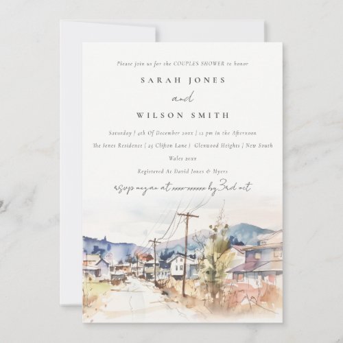 Asheville, North Carolina Landscape Couples Shower Invitation