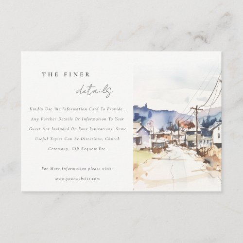 Asheville North Carolina Landscape Wedding Detail Enclosure Card