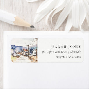 Asheville, North Carolina Landscape Wedding Label