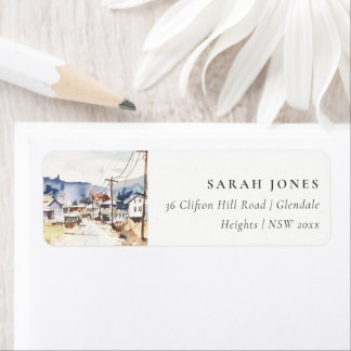 Asheville, North Carolina Landscape Wedding Label