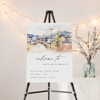 Asheville North Carolina Landscape Wedding Welcome Foam Board