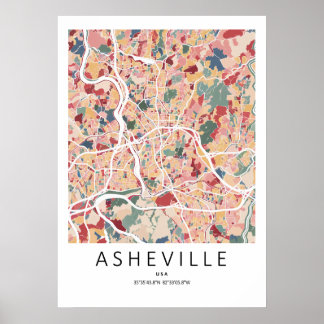 Asheville North Carolina Map Poster | Modern City