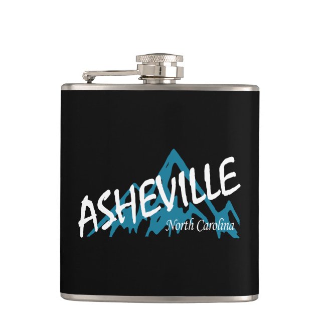 Asheville North Carolina Mountains Flask (Front)
