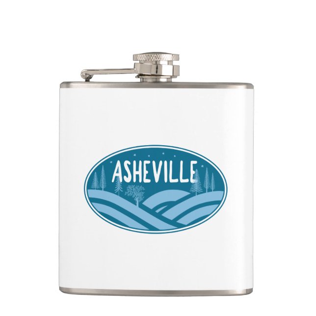 Asheville North Carolina Outdoors Flask (Front)