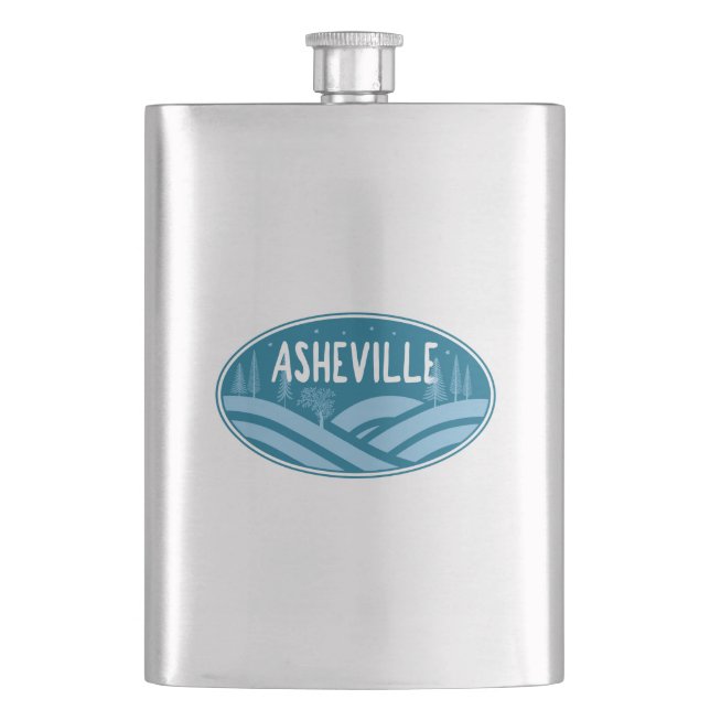 Asheville North Carolina Outdoors Flask (Front)