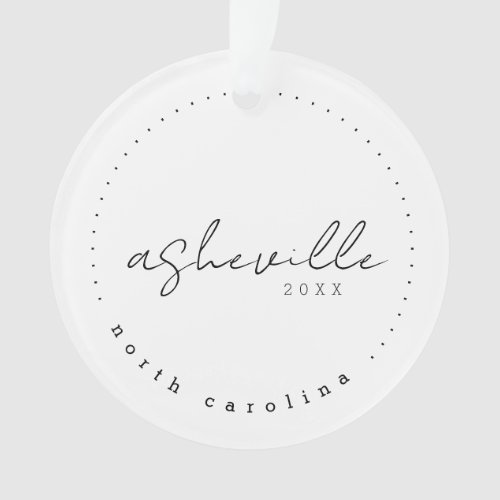 Asheville North Carolina Travel USA Simple  Ornament