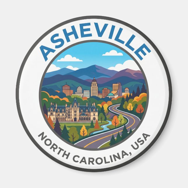 Asheville USA Magnet (Front)