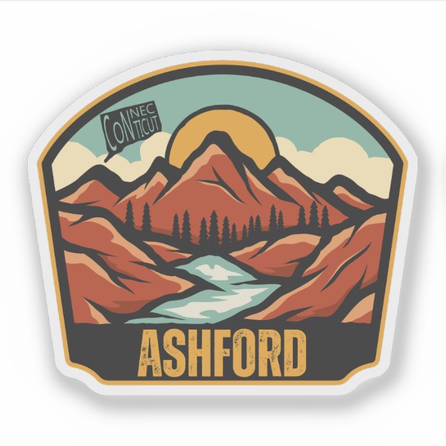 Ashford, Connecticut Sticker (Front)