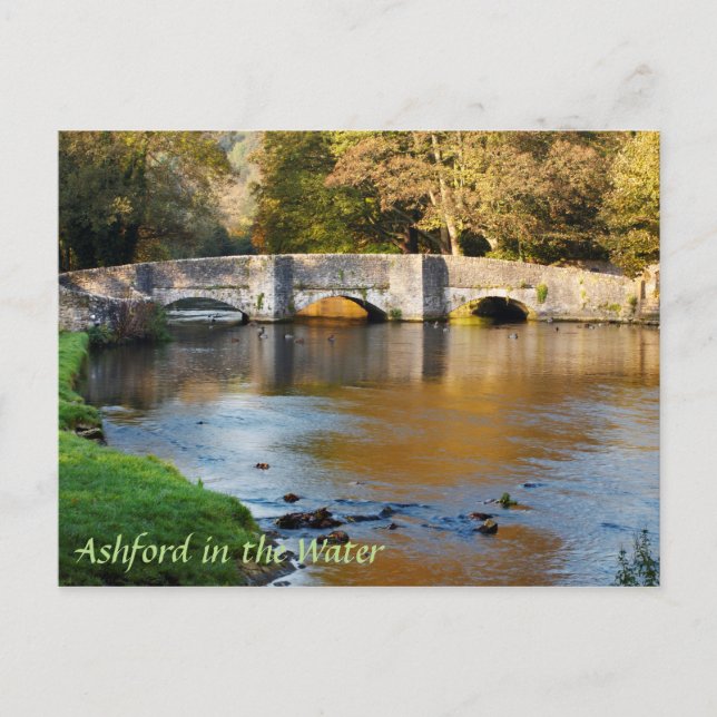 Ashford in the Water Derbyshire souvenir photo Postcard (Front)