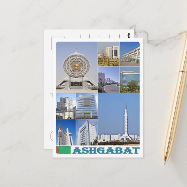 Ashgabat - Turkmenistan - Mosaic - Postcard (Front/Back In Situ)