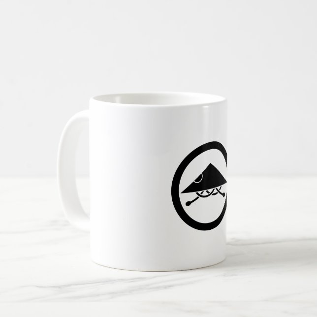 Ashigaru helmet in circel coffee mug (Front Left)