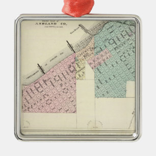 Ashland and Menomonie, Wis Metal Ornament