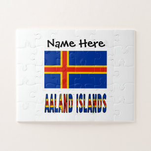 Ashland Islands Ålander Flag Personalized Jigsaw Puzzle