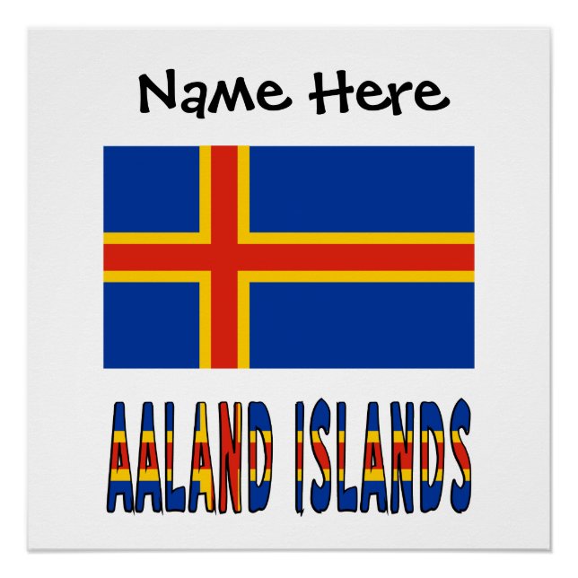 Ashland Islands Ålander Flag Personalized  Poster (Front)