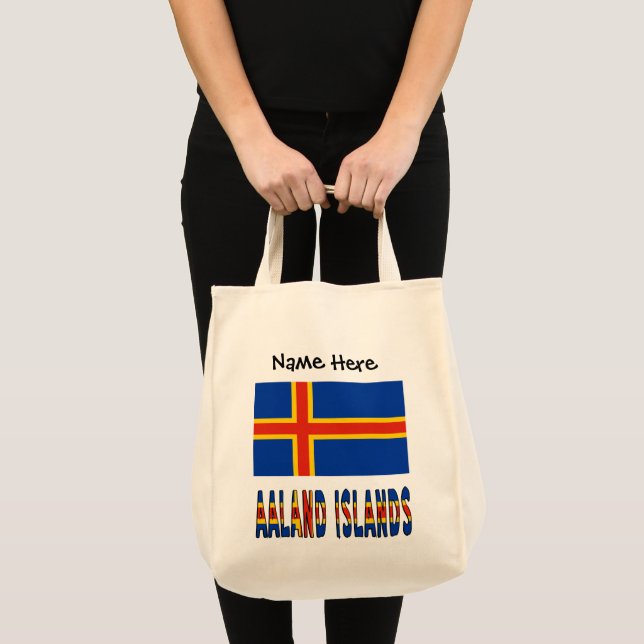 Ashland Islands Ålander Flag Personalized  Tote Bag (Front (Product))