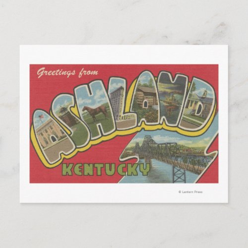 Ashland Kentucky _ Large Letter Scenes Postcard