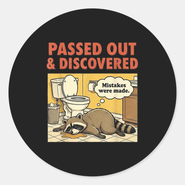 Ashland Liquor Bandit Raccoon Funny  Classic Round Sticker (Front)