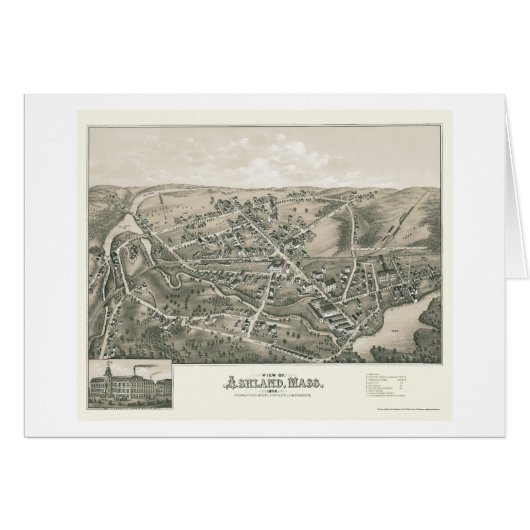 Ashland, MA Panoramic Map - 1878 Cards (Front Horizontal)