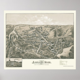 Ashland, MA Panoramic Map - 1878 Poster