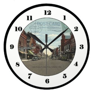 Ashland, Ohio Post Card Clock - Main St 1931