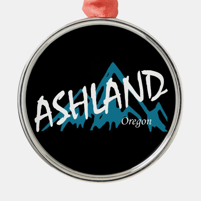 Ashland Oregon Mountains Metal Ornament (Front)