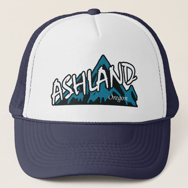 Ashland Oregon Mountains Trucker Hat (Front)