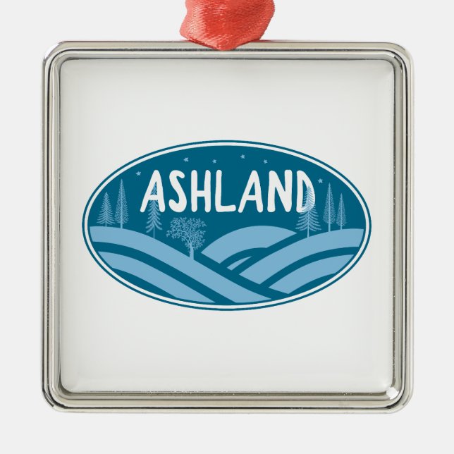 Ashland Oregon Outdoors Metal Ornament (Front)