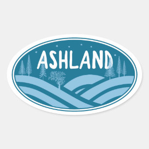 Ashland Oregon Outdoors Oval Sticker