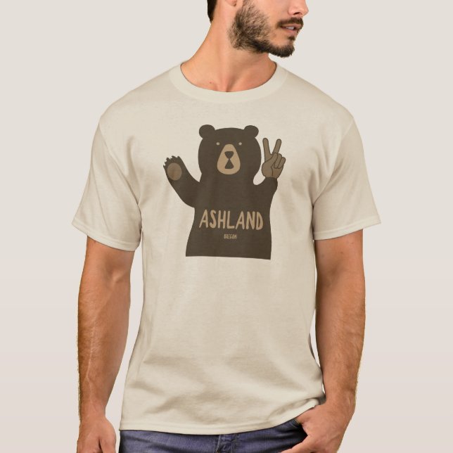 Ashland Oregon Peace Bear T-Shirt (Front)