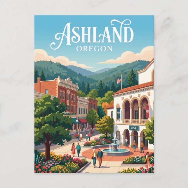 Ashland, Oregon Postcard (Front)