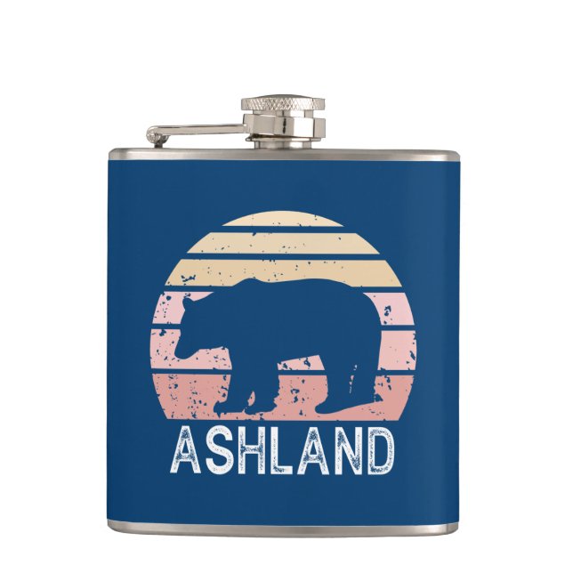 Ashland Oregon Retro Bear Flask (Front)