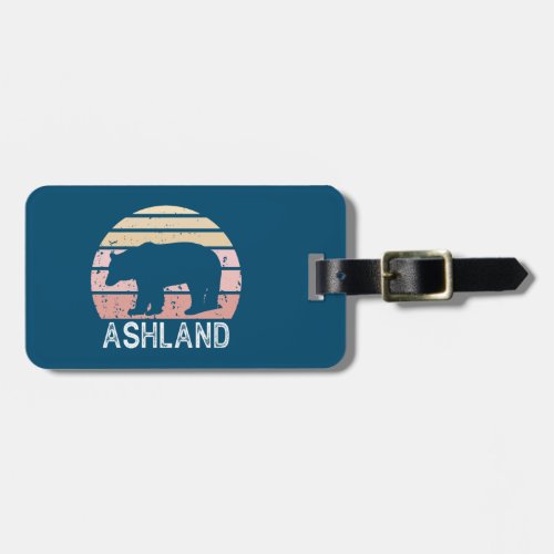 Ashland Oregon Retro Bear Luggage Tag