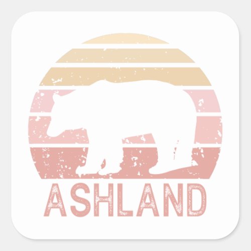 Ashland Oregon Retro Bear Square Sticker