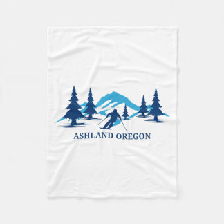Ashland oregon ski resort skiing skier  fleece blanket