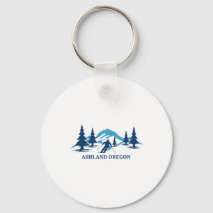 Ashland Oregon Ski Resort Skiing Skier Keychain
