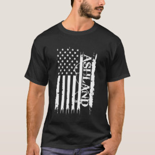 Ashland United States Distressed w US Flag T-Shirt