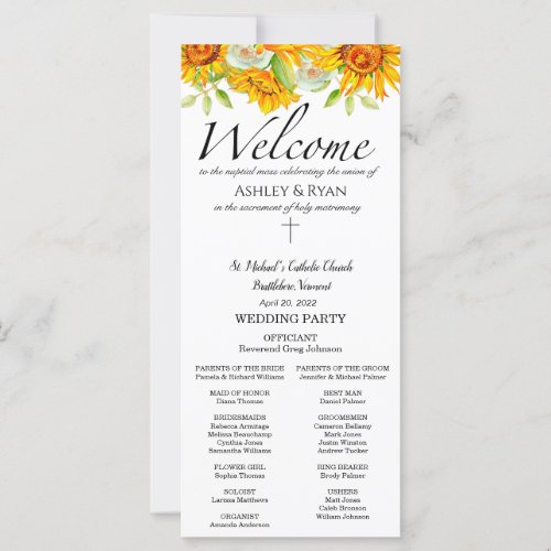 Ashle Catholic Wedding Program with Mass 