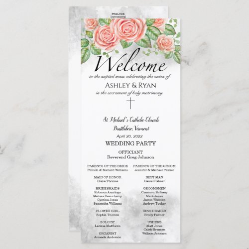 Ashle Catholic Wedding Program with Mass