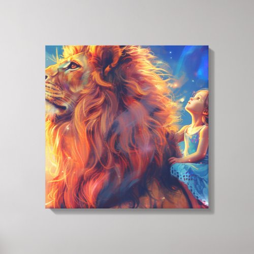 Ashley and Aslan Stretched Canvas Print