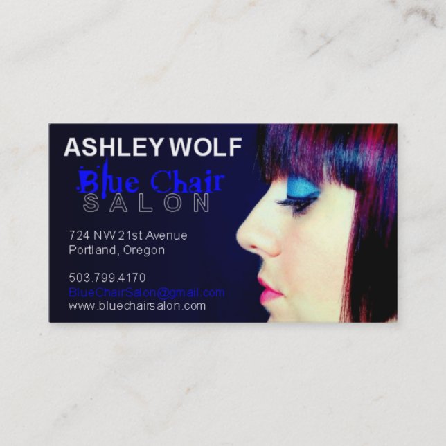 Ashley for Blue Chair Salon Appointment Card (Front)