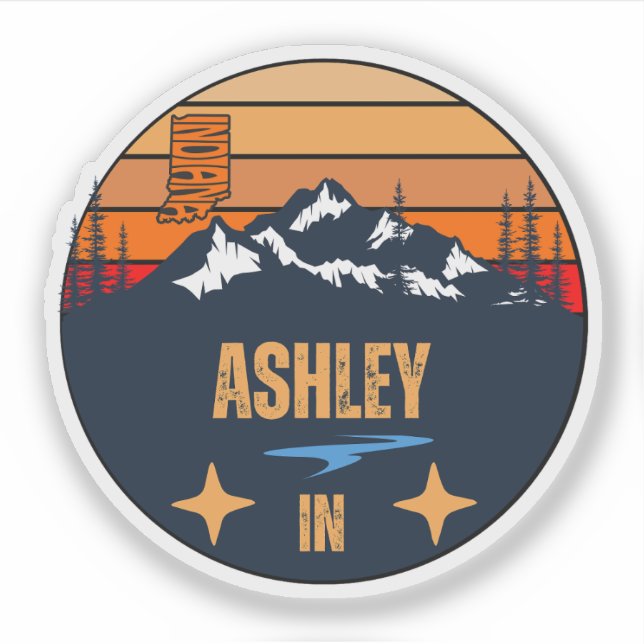Ashley, Indiana Sticker (Front)