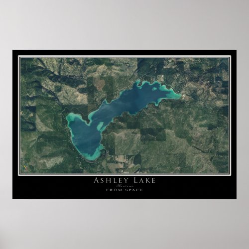 Ashley Lake Montana Satellite Poster Map