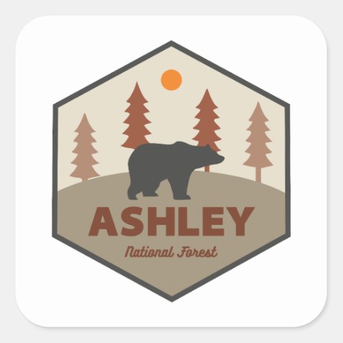 Ashley National Forest Bear Square Sticker