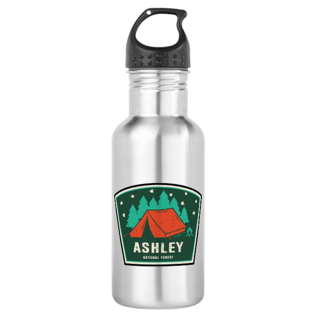 Ashley National Forest Camping Stainless Steel Water Bottle (Front)