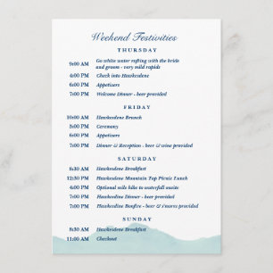 Ashley & Nolan's Wedding Schedule 1 Invitation