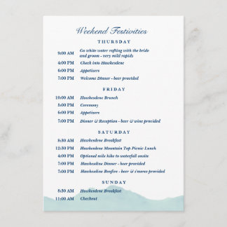 Ashley & Nolan's Wedding Schedule 1 Invitation