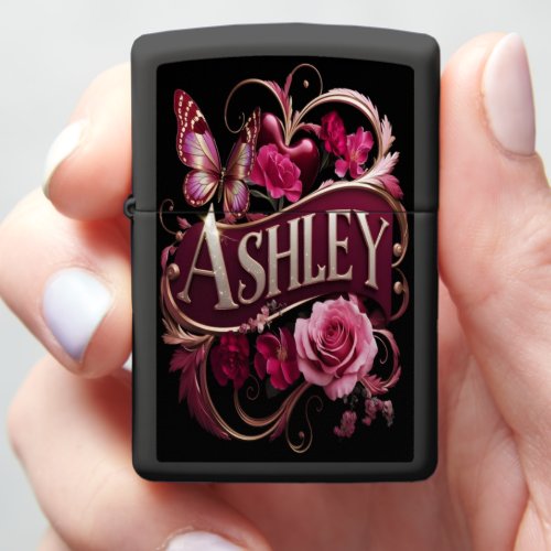 Ashleys Floral Heart Zippo Lighter