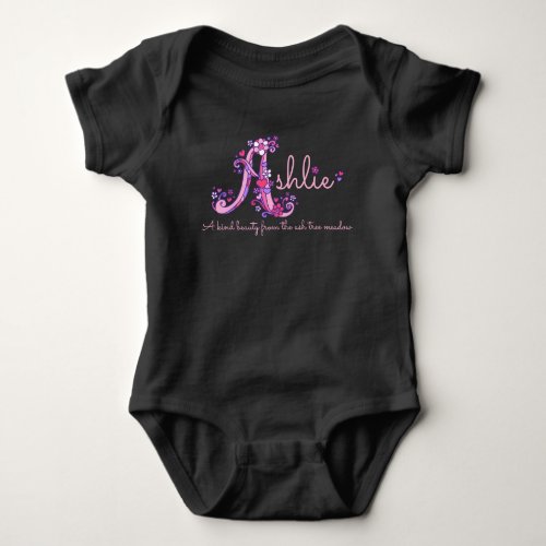 Ashlie girls name  meaning letter A baby apparel Baby Bodysuit