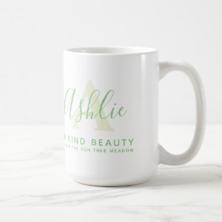 Ashlie name meaning and monogram A green text Coffee Mug